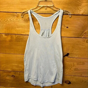 Lululemon womens tank top‎ Md pleated light gray yoga athleisure athletic summer